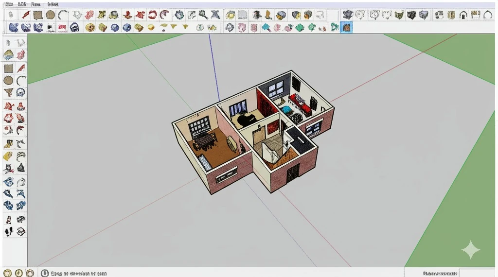 Screenshot of 3D floor plan design